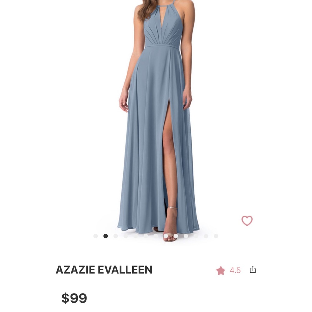 Azazie Evalleen - Chiffon - Dress Dusty blue